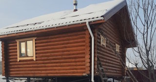 Баня из оцилиндрованного бревна под ключ в Ейске - от 133627 рублей
